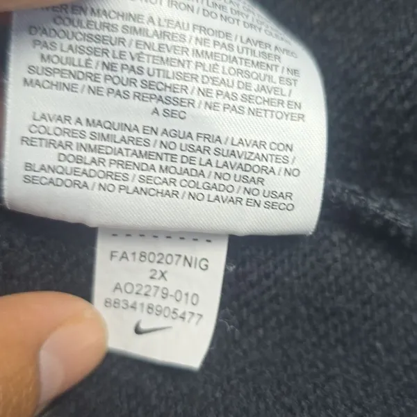 Nike -825 Black Dri-Fit Versa Just Do It Long Sleeve Cropped Sweatshirt Black 2X - Image 7