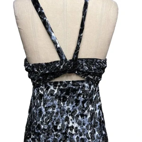 Free People Virgo Moon Velvet Slip Minidress Gray Black Leopard Size‎ XS - Image 10
