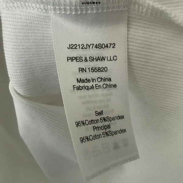 Veronica Beard Women’s Large White Ribbed Ruffle Longsleeve Top Blouse - Image 3