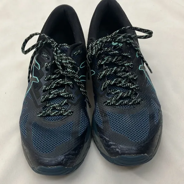 ASICS Gel-Fuji Trabuco 6 Black and Blue Running Shoes woman’s size 7 1/2 - Image 2