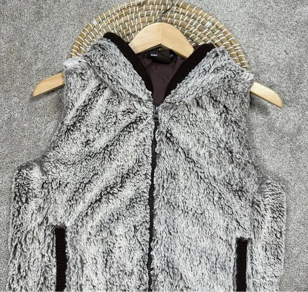 Patagonia Women’s Conejo Vest Hooded Fleece Fuzzy Full Zip in Java Brown Size S - Image 4