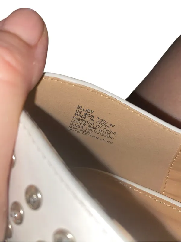 Ellidy Ballet Flat Studded Mary Jane embellished white leather Lolita glam - Image 9