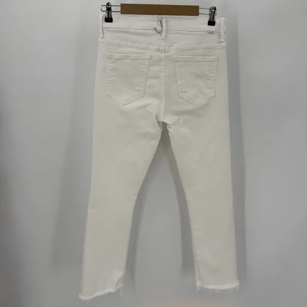 Mother Jeans Women’s 29 White Denim the Insider Crop Step Fray 27” FLAW - Image 2