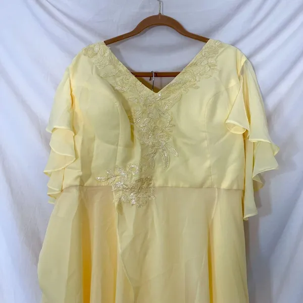 Source Unknown 3 Piece Chiffon Matching Tunic Beaded Asymmetric Set Size 26 - Image 2