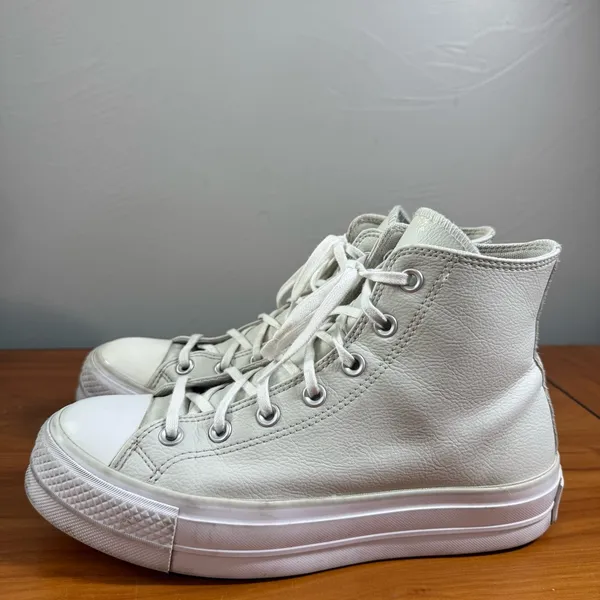 Converse Chuck Taylor All Star High Lift Platform Sneaker Shoe‎ Off White W9 - Image 2