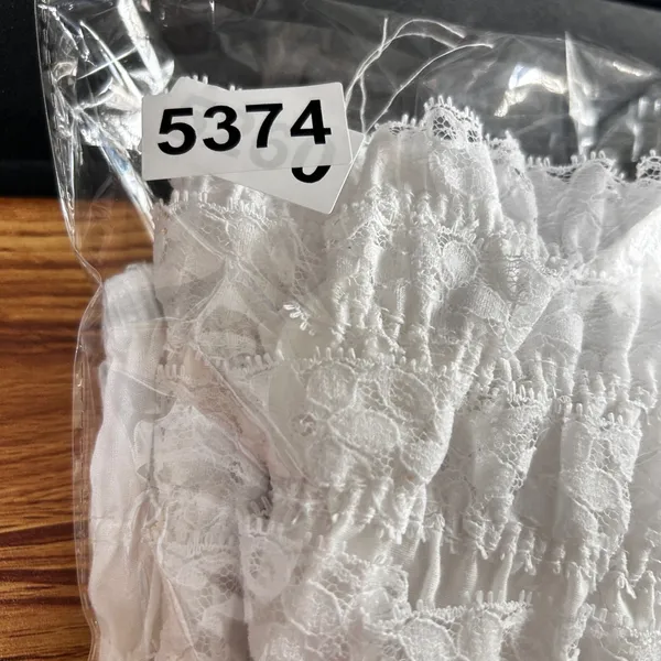 VTG 80s Women Cottage Coquette Bloomers L White Smocked‎ Lace Retro Ruffle Fairy - Image 5
