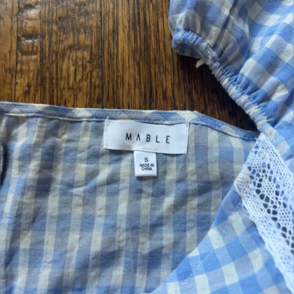 Triple Threads Blue Gingham Ruffle Dress - Image 4