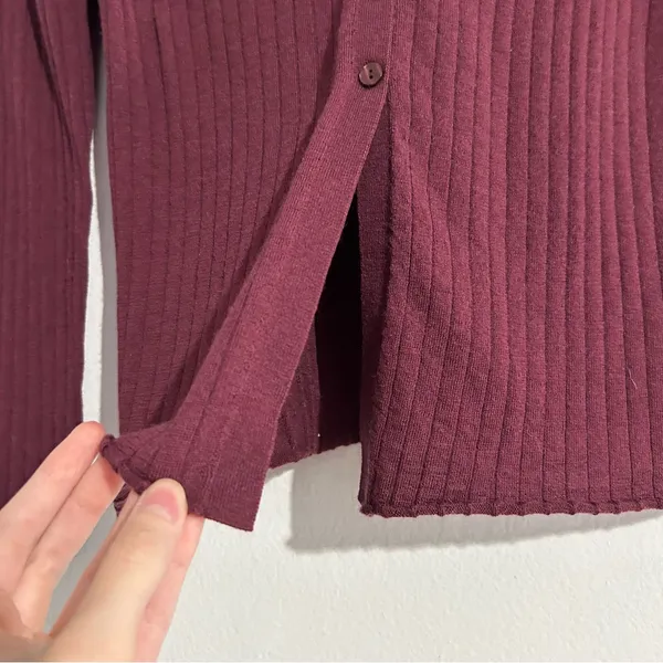 Abercrombie & Fitch 100% Merino Wool Ribbed Collared Sweater Preppy Academia - Image 3