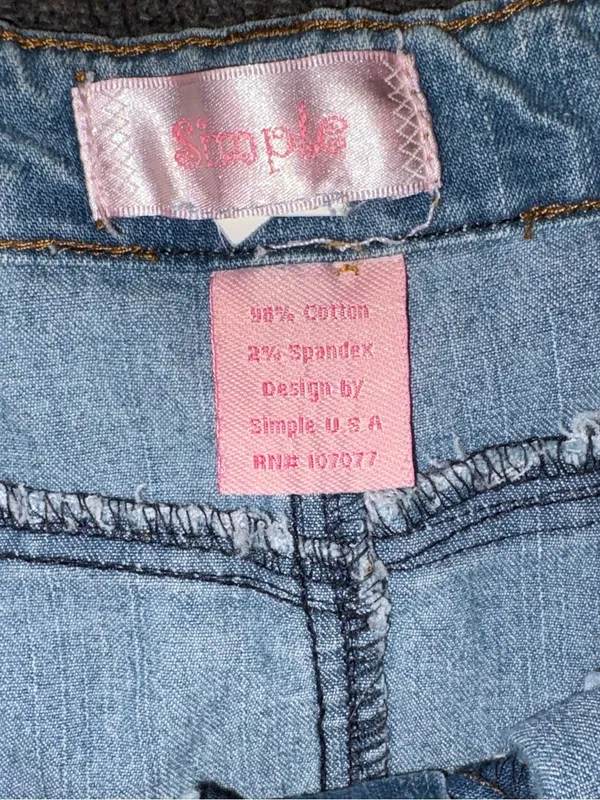 Simple Denim Mini Skirt with Floral Embroidery - Image 4