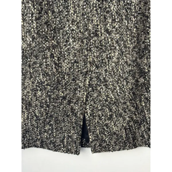 Talbots Dress Women 6‎ Black White Tweed Sheath Knee Length Fringe Neck Preppy - Image 10