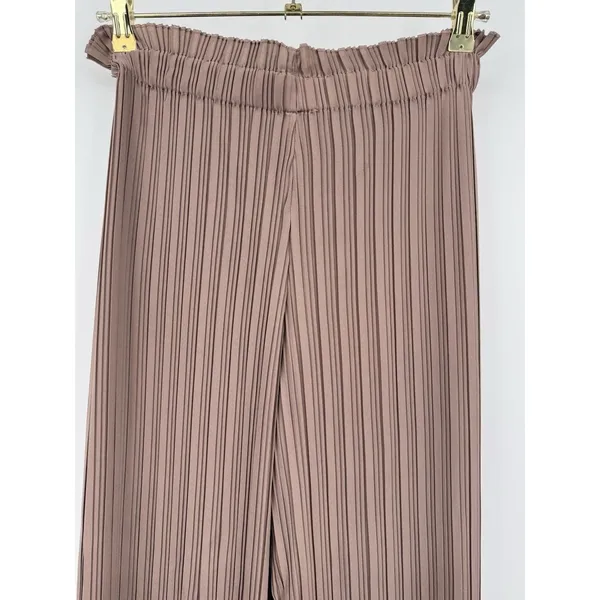 Joie Pleated Palazzo Pants Womens Small Mocha Taupe Elastic Waist Casual Lounge - Image 3