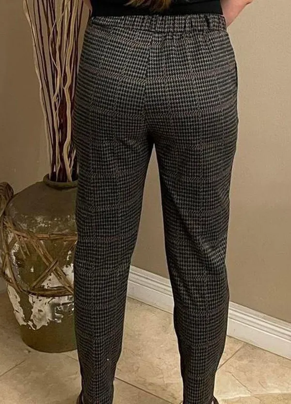 Gray With Black Dots Slim Leg Pants Size M - Image 2