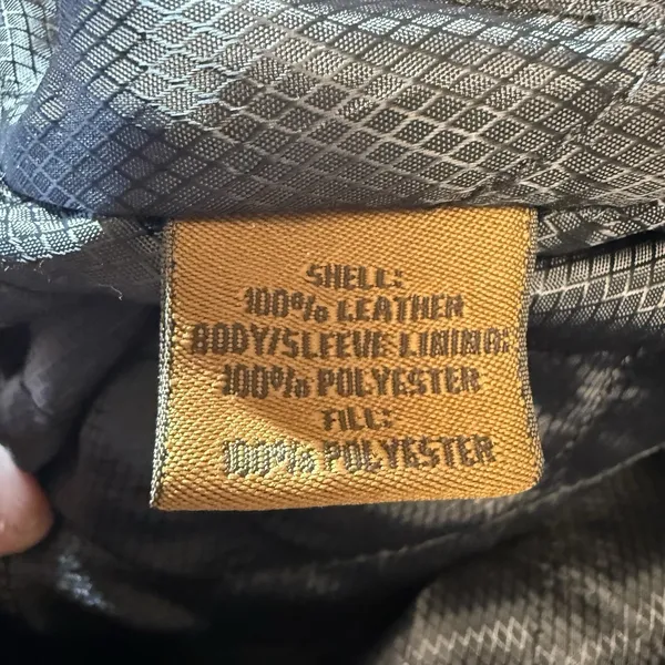 St. John's Bay Leather Bomber Jacket Mens Large Black Zip‎ Front Quilted Lined - Image 11
