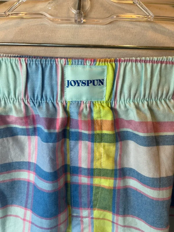 Adorable Plaid Cotton Pastel Pajama Shorts Women’s Large - Image 4