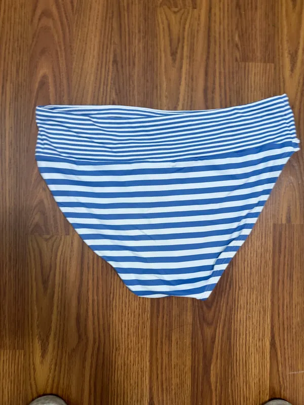 Tommy Bahama Breaker Bay Striped High Waisted Bikini Bottoms Swim Costal Large - Image 4