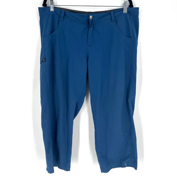 Patagonia Happy‎ Hiker Capri Pants Womens 14 Blue Hiking Outdoor Trail Gorpcore - Image 2