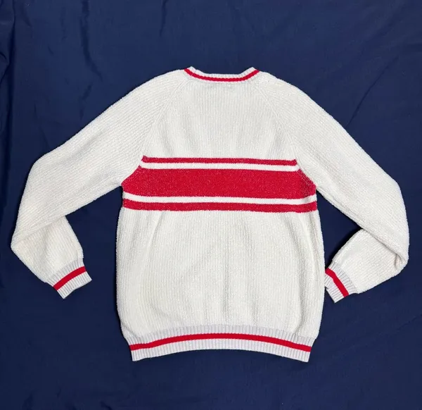 Barefoot Dreams Après Ski Cozy Pullover Sweater Cream Red Size 2 - Image 4