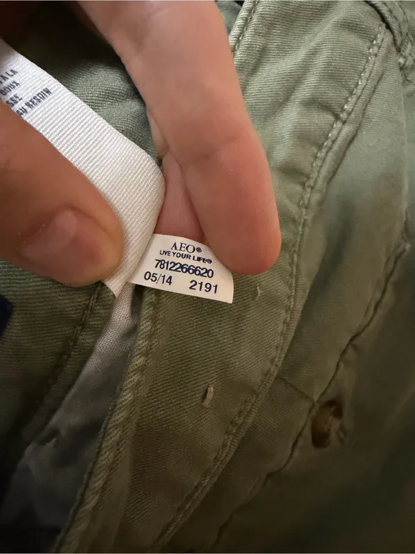 American Eagle Kick Boot Pants Size 4 XL Extra Long Olive Green Y2K - Image 5