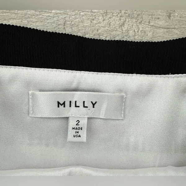 Milly Multi Color Striped White Mini Skirt Cotton Blend Preppy Luxe Size 2 - Image 8
