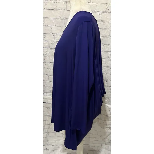 Simonton Says by George Simonton High Low Blue Long Sleeve Blouse Plus Size 1X - Image 3