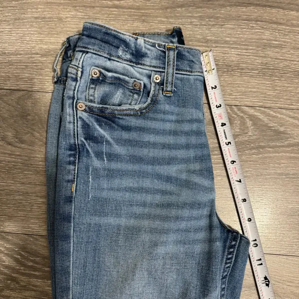 Aeropostale‎ Womens High Rise Flare Jeans 24x31 in Medium Wash Blue Size 2 Boho - Image 9