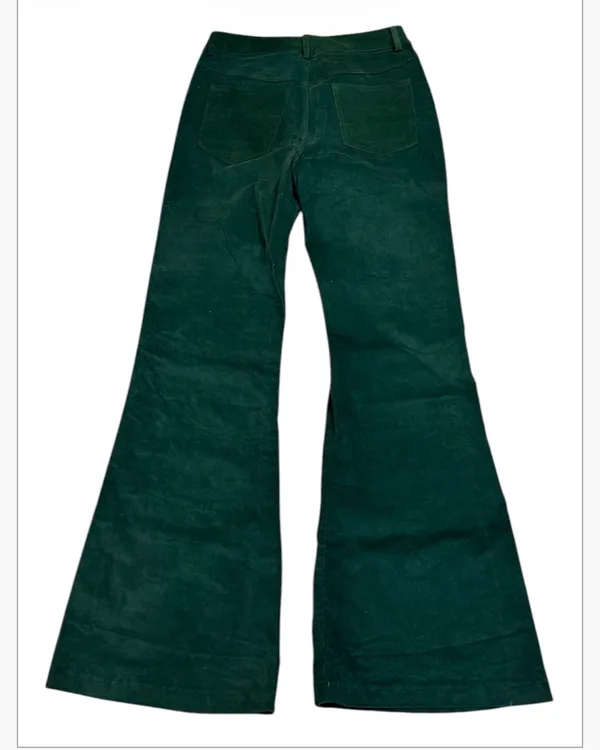 NWT Princess Polly Dark Green Nadia Corduroy Pants Flare Leg High Waist Rise 6 - Image 3