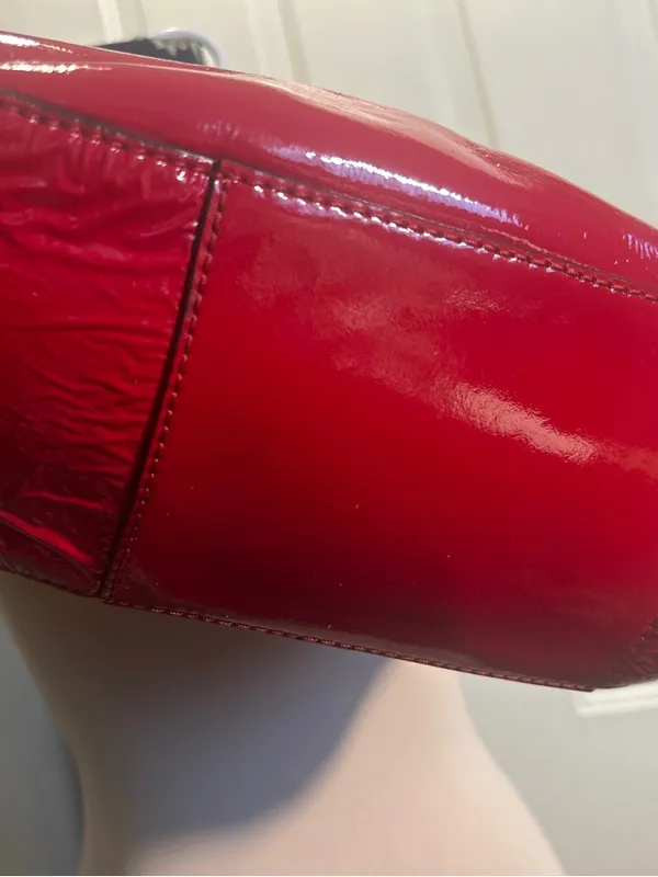 Kate Spade Red Patent Leather Satchel Handbag CA57710 Sylvie Tote Bag No Strap - Image 2