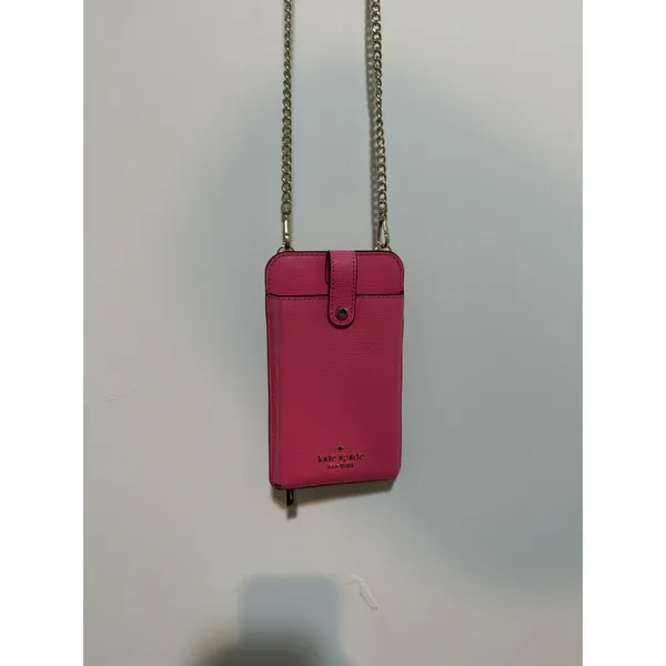 Kate Spade Phone Crossbody Womens Pink Leather Chain Strap Mini Bag Wallet - Image 3