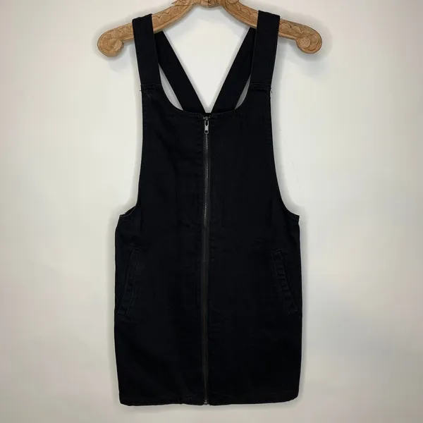 Forever 21 Black Denim Overall Dress Sz Small - Image 5