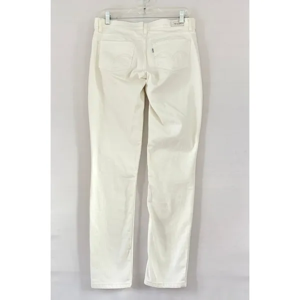 Levis 524 Too Superlow Skinny Jeans White‎ Denim Low Rise Womens 16x31 - Image 2