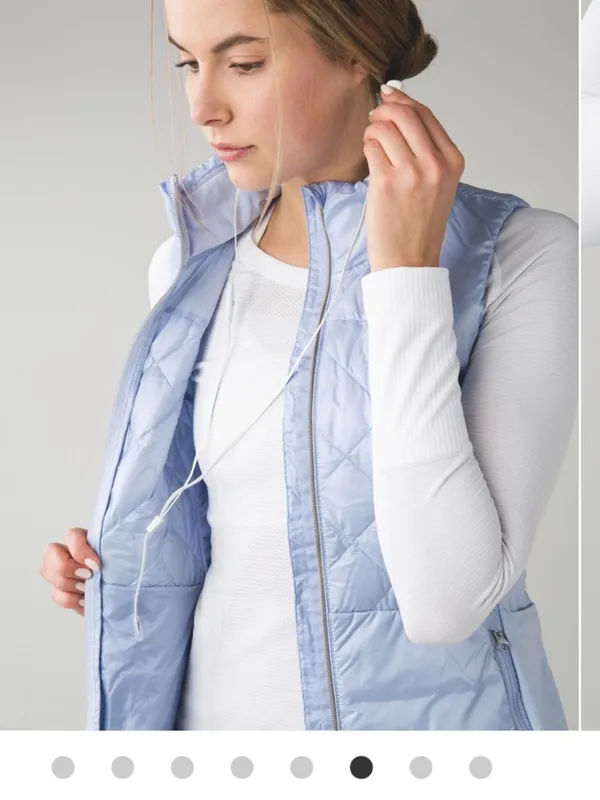Lululemon Athletica Pastel Light Blue Down For A Run Vest Size 6 - Image 14