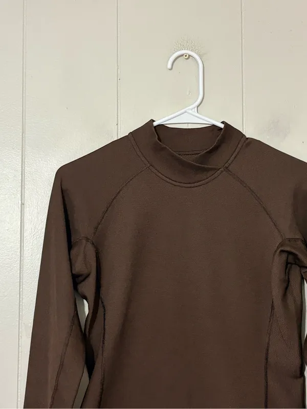 Patagonia Capilene Mock Neck Long Sleeve Base Layer Brown Women’s S - Image 2