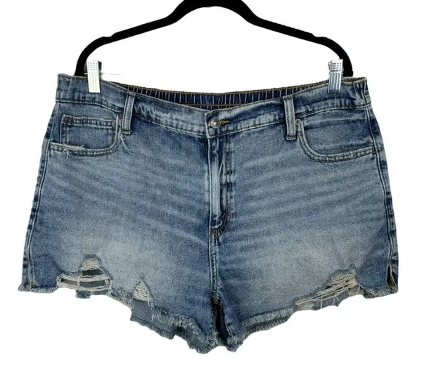 Aerie Daydream Denim Shorts Sz XL Distressed Light Wash Stretch Jean Short - Image 2