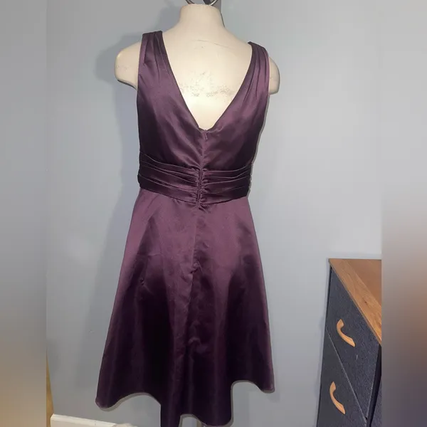 David’s Bridal plum mini dress prom wedding formal woman’s size 6 - Image 2