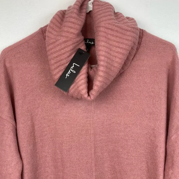 NWT * LULU'S Autumn Daze Mauve Pink Cowl Neck Long Sleeve Sweater Dress - Image 8