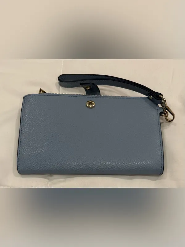 Michael Kors Adele Double Zip Leather Wristlet Wallet - Denim Blue - Image 2