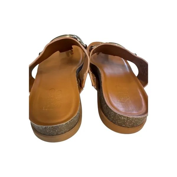 Franco Sarto Brielle Wedge Thong Sandals Women’s Size 7.5 Tan Leather - Image 5