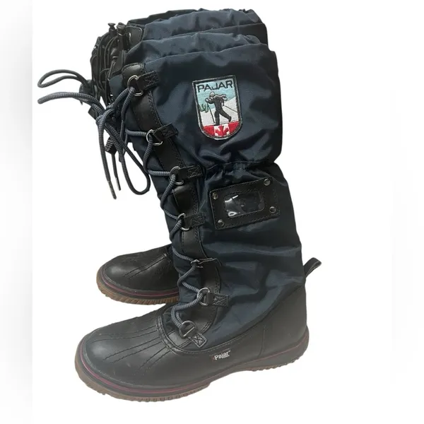 Pajar Canada Waterproof Fleece Lined Tall Winter Boots Navy Women’s 6–6.5 EUC - Image 6