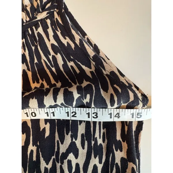 NA-KD Halter Animal Print Maxi Dress Black Tan Leopard Viscose Flowy Boho Size 4 - Image 9