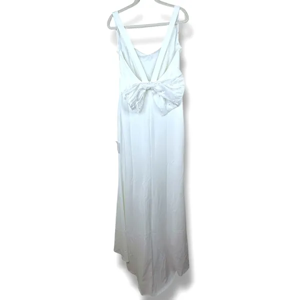 NEW Lulus Romantic Glow White Backless Pearl Bow Wedding Gown Maxi Dress XL - Image 8