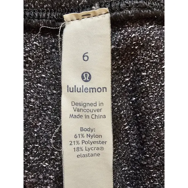 Lululemon Luon Variegated Knit Black Wunder Under Low‎ Rise Tight Leggings 6 - Image 4