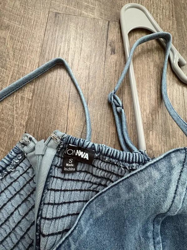 Denim Maxi Dress Blue - Image 3