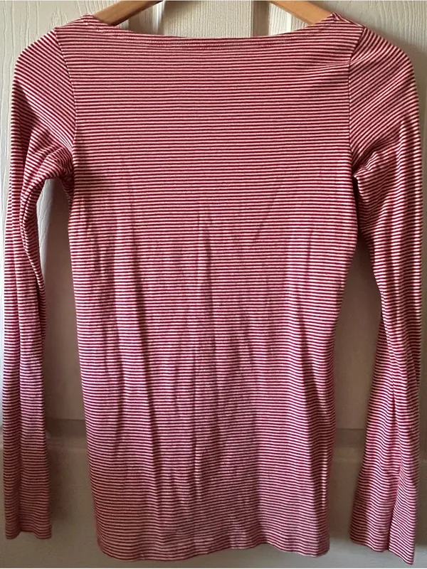 Brandy Melville Pinstriped Long Sleeve Boatneck Fall Top Indie Sleaze Y2K Party - Image 6