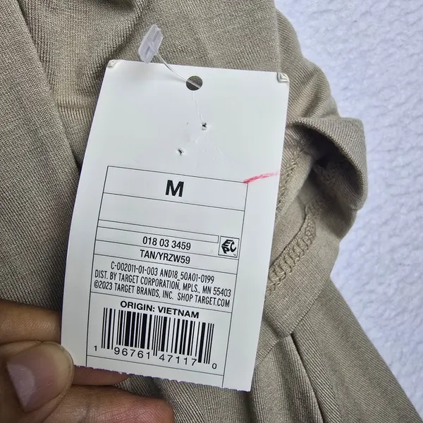 A New Day NWT Womens Tan Long Sleeve Scoop Neck‎ Empire Waist Midi Dress Medium - Image 5