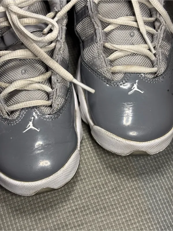 Jordan 6 Rings GS Cool Grey White Patent Leather Sneakers 323419-015 Youth 5.5Y - Image 12