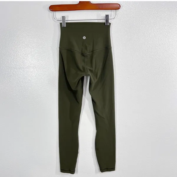 Lululemon Align High-Rise Pant 25" Size‎ 8 Dark Olive Green Nulu Yoga Leggings - Image 4