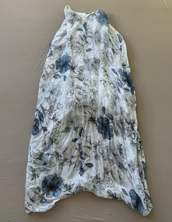 Vintage Italian Silk Floral Sleeveless Dress - Image 3