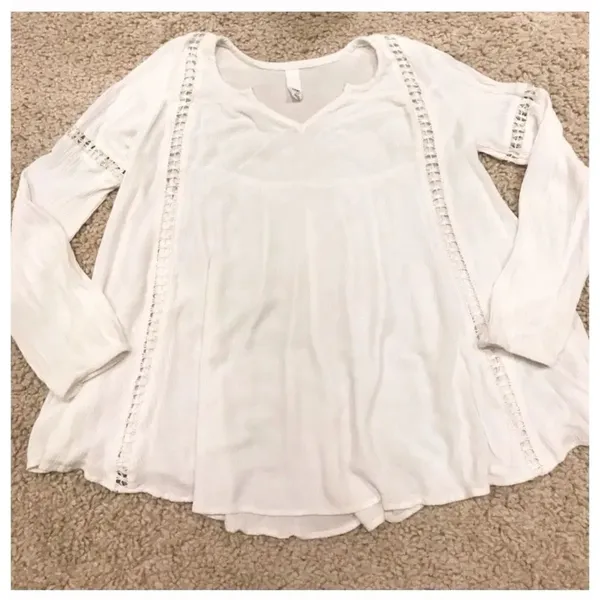 ✨ Women's Natural Sheer Long Sleeve Peasant Top✨ - Image 4