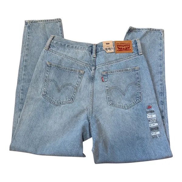 NWT Levi's High Waisted Mom Jeans Distressed Light Wash W29 L29 Grunge Y2K - Image 2