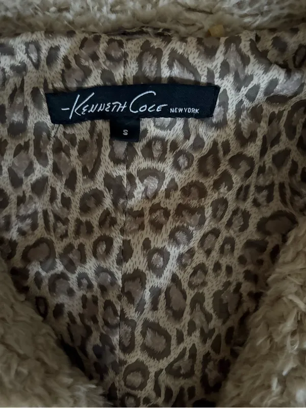Kenneth Cole New York Taupe Teddy Faux Fur Coat - Image 2